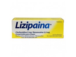 Imagen del producto Lizipaina clorhexidina 5 mg/benzocaína 2,5 mg comprimidos para chupar 
