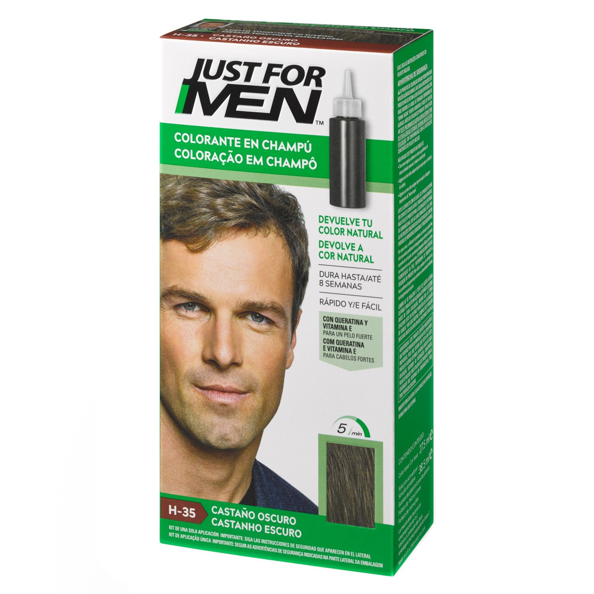 Imagen de Just for men colorante en champú castaño oscuro